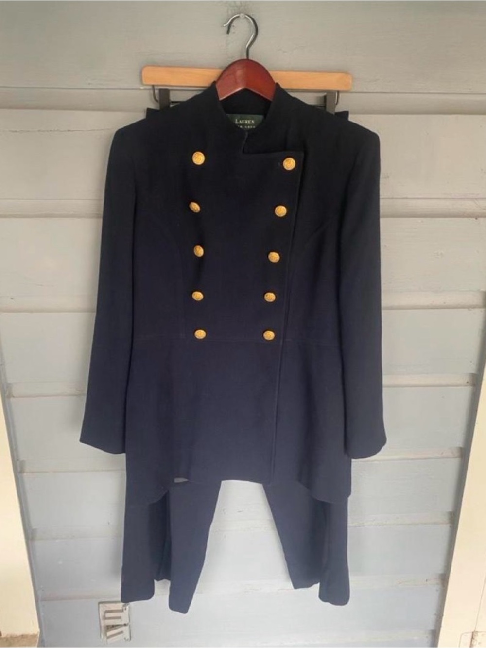Lauren Ralph Lauren Navy Double-Breasted Military Jacket & Pants Set
